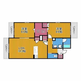 トゥールブランシュM&MⅠ【1階】の間取り