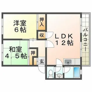 名谷農住団地F棟【3階】の間取り