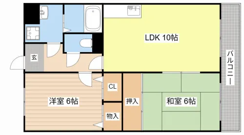 カルフールⅥ【204号室】の間取り