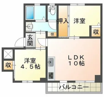 神陵台厚生年金住宅5号棟【2階】の間取り