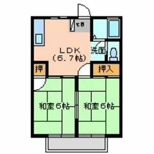 サンシティシャトー B棟【1階】の間取り