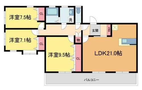 フィーノ宝塚【301号室】の間取り