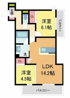D-residence荘園A【302号室】の間取り