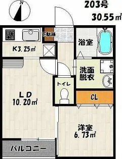 ドォウミ博多Ⅱ【2階】の間取り