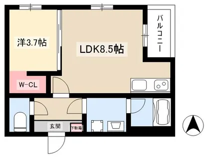 MOVE八田NORTH【201号室】の間取り