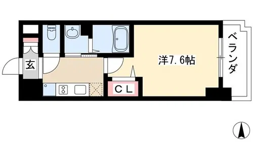 リバーコート砂田橋Ⅱ【0903号室】の間取り