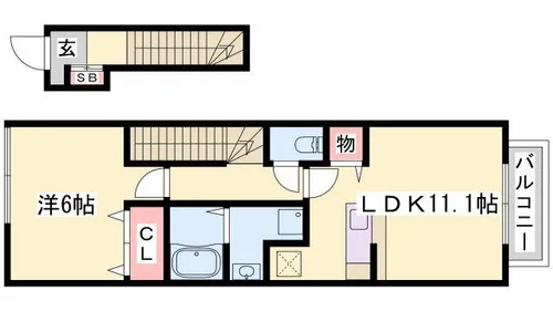 ハウスUOE Ⅰ【1-202号室】の間取り