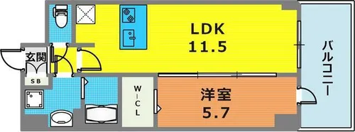 プレサンス神戸セレスティア【13階】の間取り