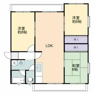 グリーンハイツミユキ【202号室】の間取り