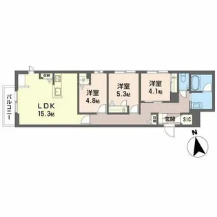 ミライズ【301号室】の間取り