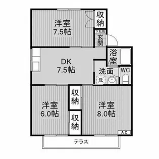 セジュール羽根北【1階】の間取り