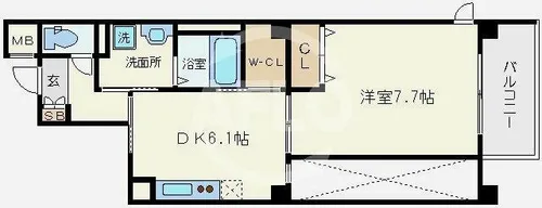 W.O.B.阿波座【8階】の間取り
