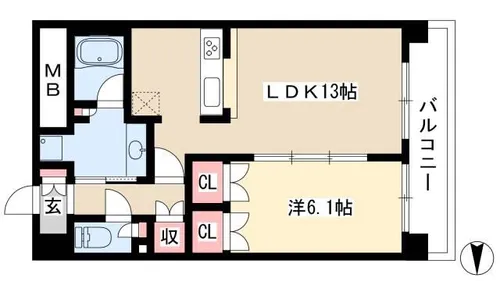 グラン・アベニュー名駅【5階】の間取り