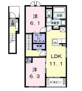 コージィープレイス 凛【201号室】の間取り