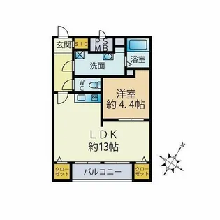 蓮葉マンション【2階】の間取り