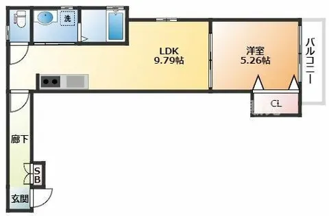 セレニティ荒本B棟【1階】の間取り