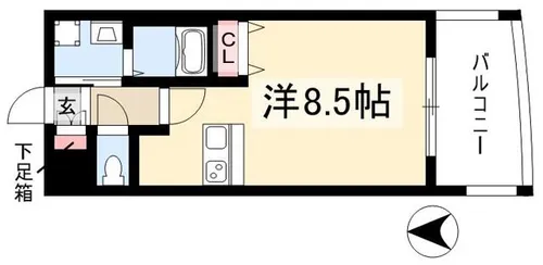 プレサンス名古屋駅前ヴェルロード【0203号室】の間取り