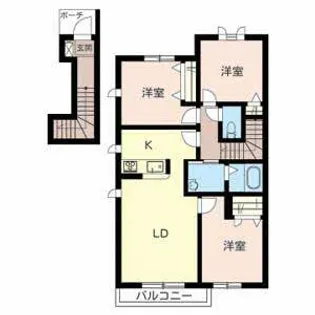 ファミール桜【B202号室】の間取り