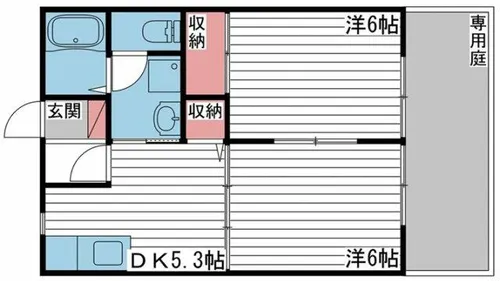 フラワーハイツ【B107号室】の間取り
