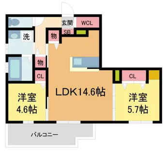 Alverde el NISHIKITA【101号室】の間取り