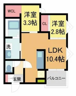 REGALEST 川西Ⅲ【203号室】の間取り