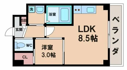 エセリアル清水丘【9階】の間取り