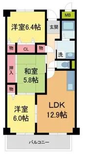 グレース門戸荘【5階】の間取り