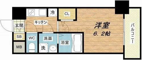 S-RESIDENCE南堀江【2階】の間取り