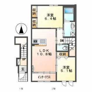 フェリース【2階】の間取り