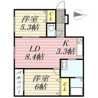 メゾンクー・ドゥ・クール【2階】の間取り