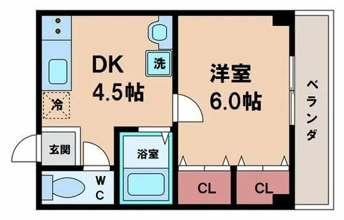 双輪建物第八コーポ【4階】の間取り