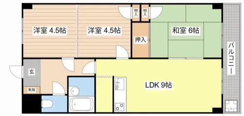 ダーリングⅢ【2-2号室】の間取り