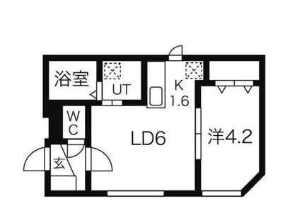 キューブ二十四軒4・4【3階】の間取り