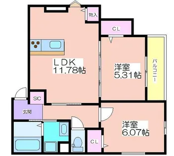 K1山之内【1階】の間取り