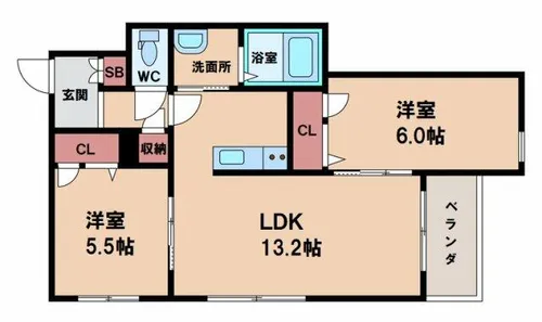 シャーメゾン吉野【2階】の間取り