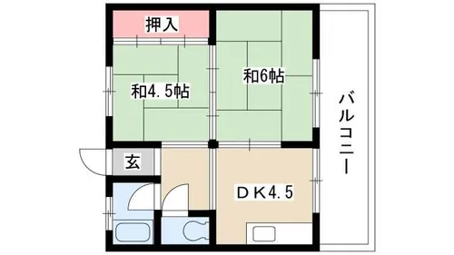 栗木コーポ【1階】の間取り