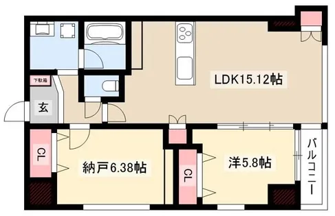 AREX丸の内Ⅱ【1301号室】の間取り