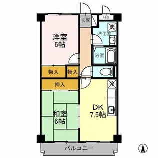 フェリス旭ヶ丘【2階】の間取り