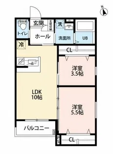 robot home 箱崎宮前Ⅱ【2階】の間取り