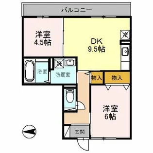 レフィナードカルチェ C棟【2階】の間取り