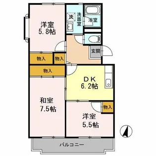 桐朋ハイツ【1階】の間取り