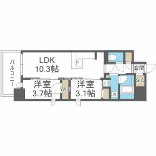 リビオメゾン新大阪【8階】の間取り