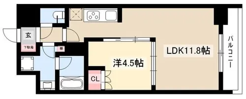 OKBアヴェニール菊井町【8階】の間取り