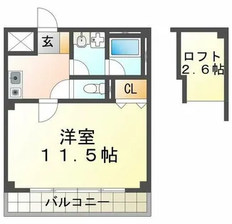 ルームズ学園北町【6階】の間取り