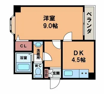 アパルト四天王寺Ⅱ【6階】の間取り