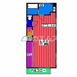 駅南第2ケイコービル【505号室】の間取り