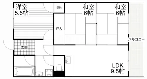 ユーハイツ長野【205号室】の間取り