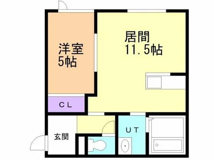 リアンハイム天神【2-B号室】の間取り
