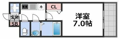 S-RESIDENCEドーム前千代崎【6階】の間取り