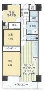 ライオンズマンション姫路船場南【402号室】の間取り